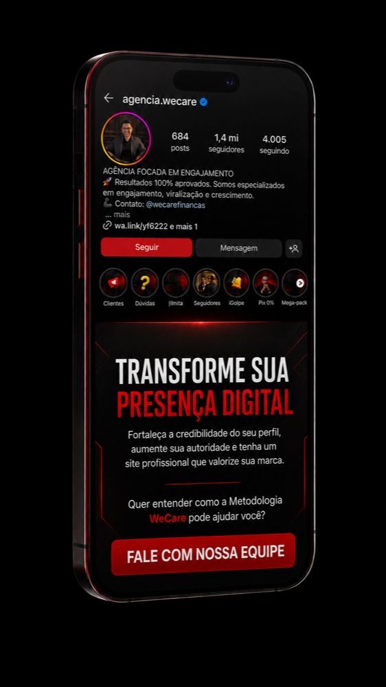 Chamada para transformar sua presença digital com a Metodologia WeCare